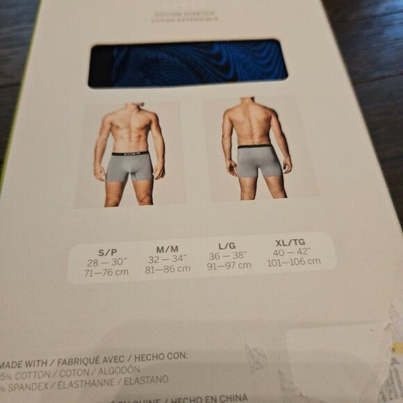Papi Cotton Stretch Men's Boxer Briefs Size Medium 4 Pack Blue Gray Underwear - Picture 7 of 7